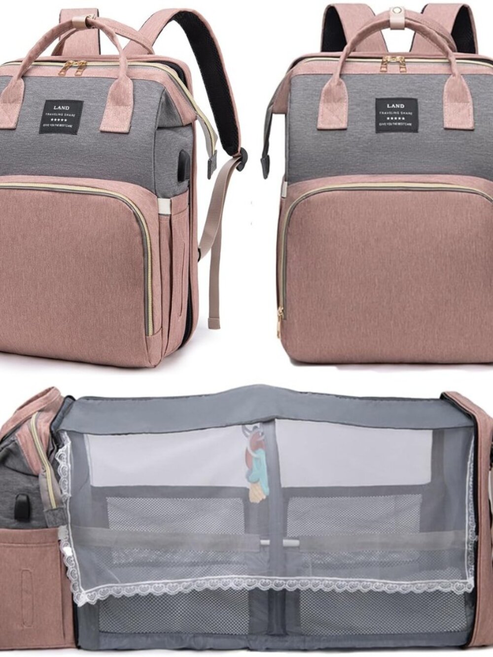 Diaper Bag Backpack with Changing Station, 25L Large Capacity